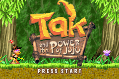 Tak and the Power of JuJu title screen for GameBoy Advance